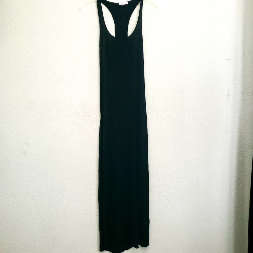 Black racer-back Midi Dress